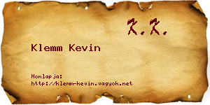 Klemm Kevin névjegykártya
