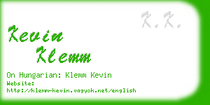 kevin klemm business card